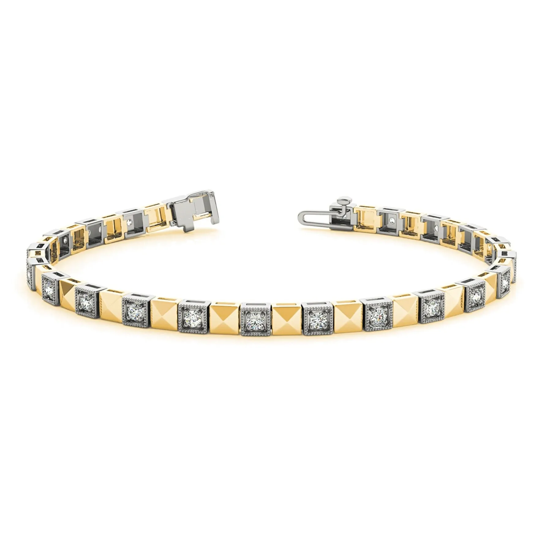 0.50 ct. Diamond Vintage Inspired Tennis Bracelet Milgrain Prong Set