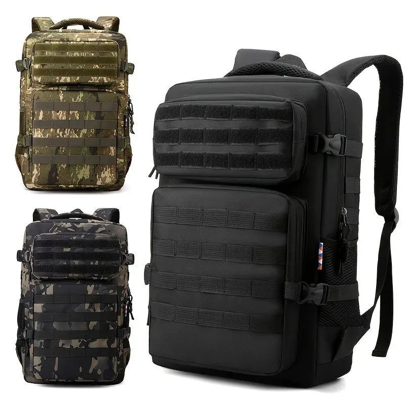1 Pc Men's Camouflage Backpack, Hiking And Camping Backpack, LargeCapacity Multi-layer Outdoor Sports Backpack