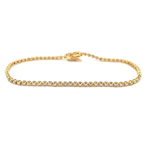 1.00ct 14k Yellow Gold Diamond Bezel Bracelet