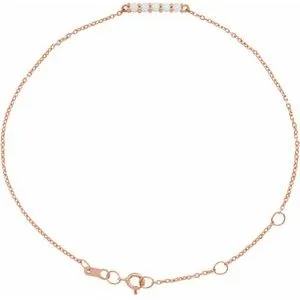 14K Rose Natural Ethiopian Opal Bar 6 1/2-7 1/2" Bracelet
