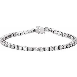 14K White 4 3/4 CTW Diamond Line 7" Bracelet