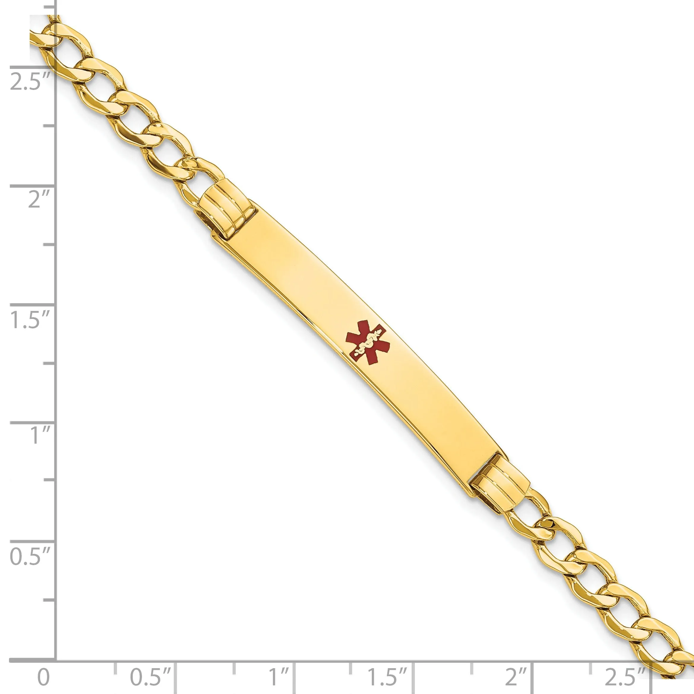 14K Yellow Gold Cuban Link Medical ID Bracelet