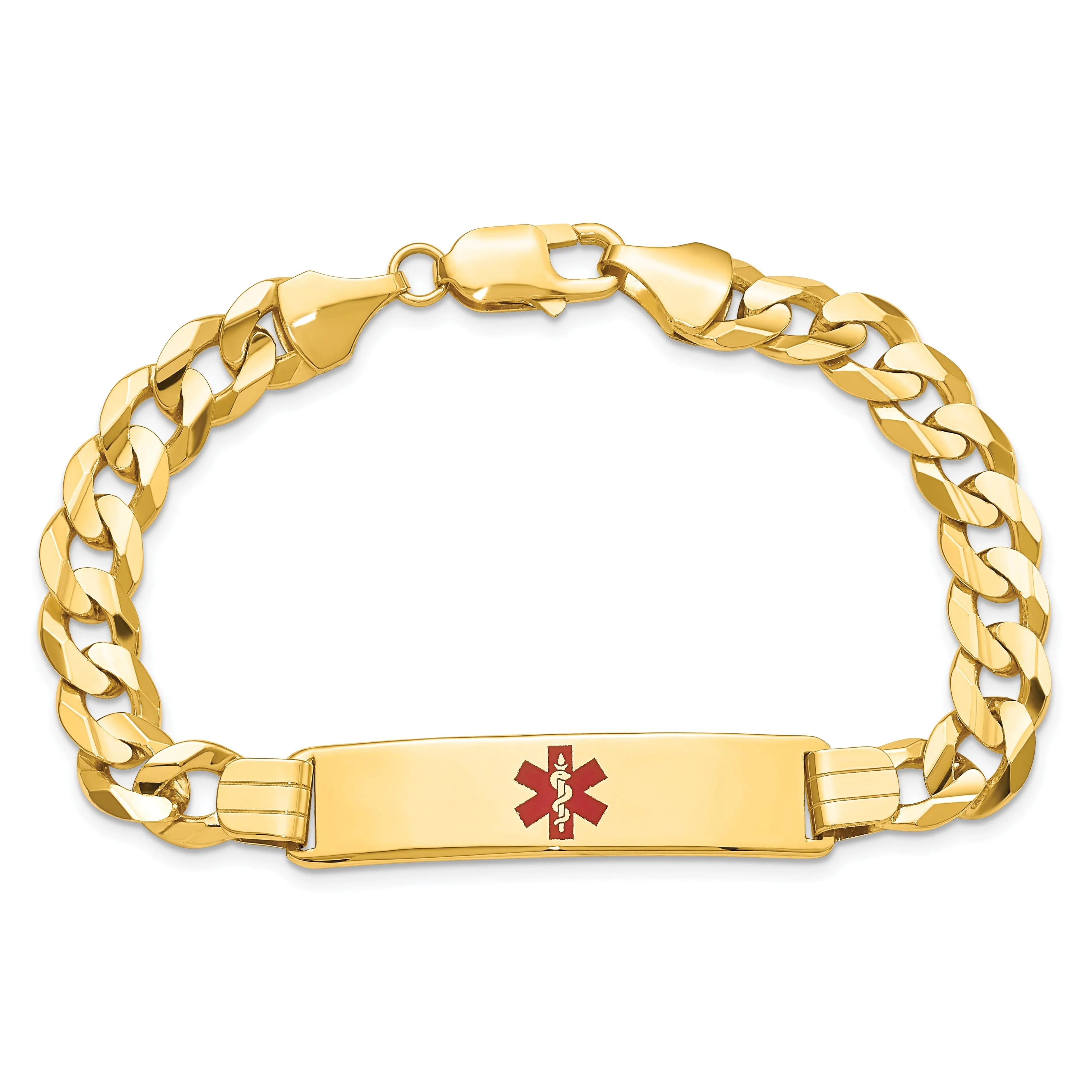 14K Yellow Gold Curb Link Medical ID Bracelet