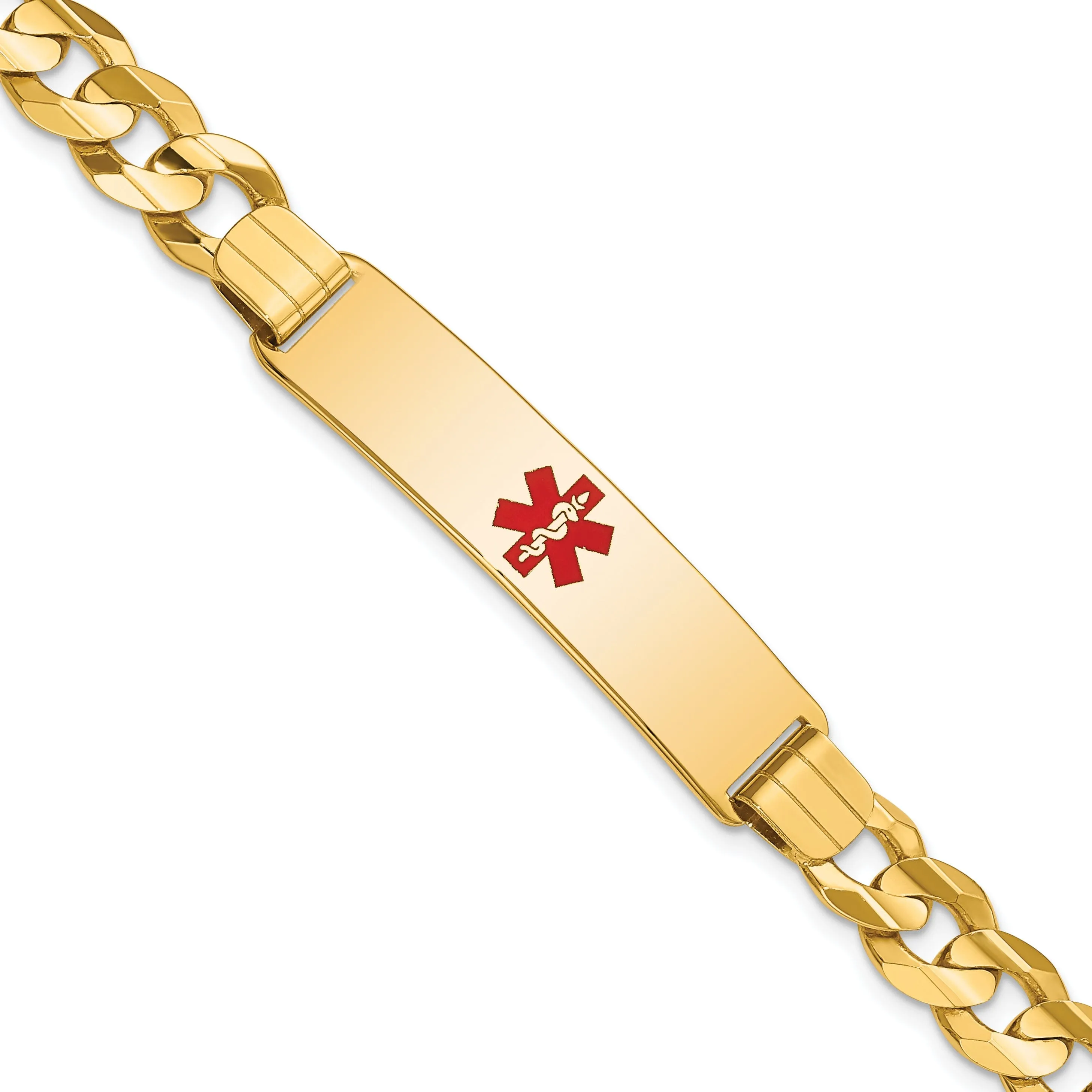 14K Yellow Gold Curb Link Medical ID Bracelet