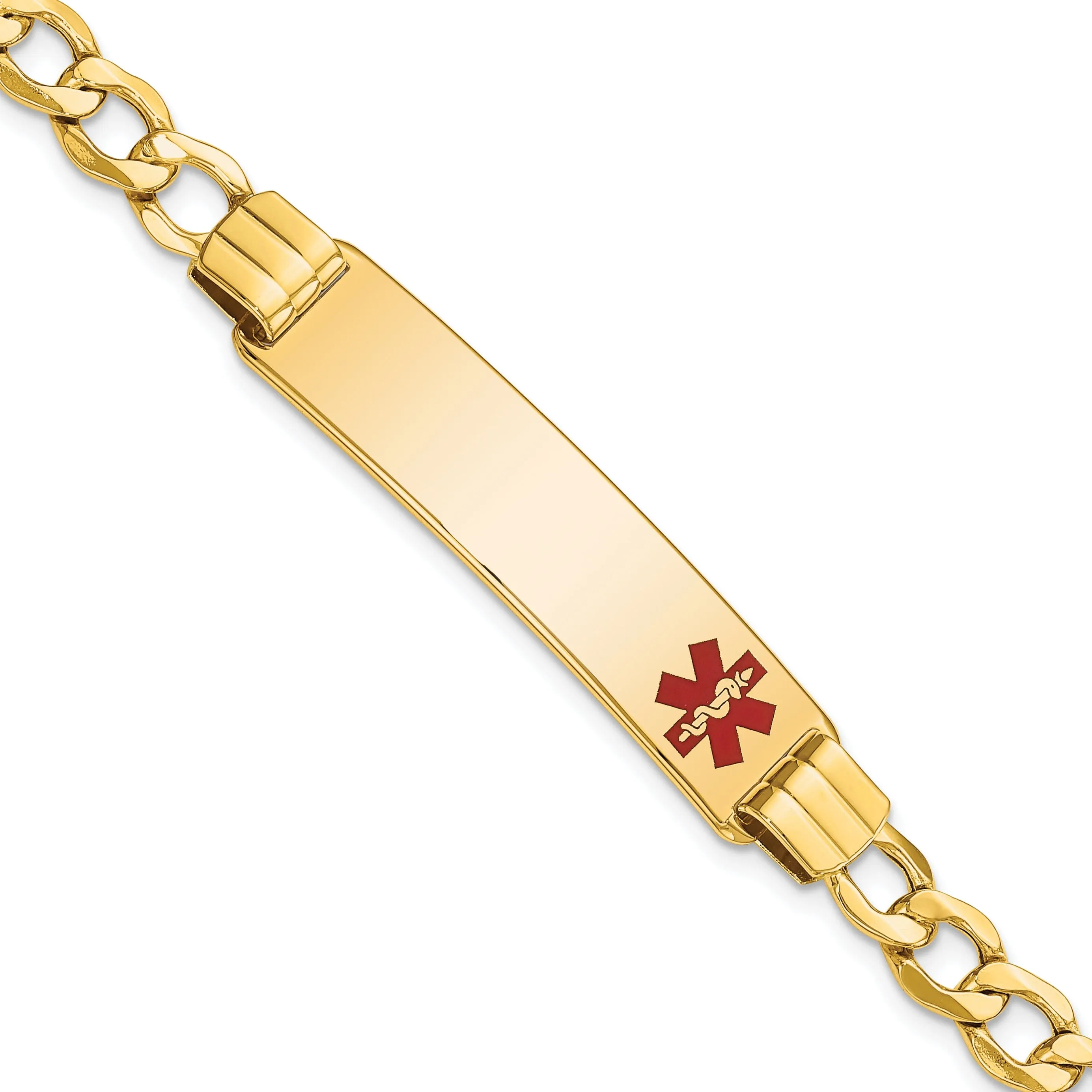 14K Yellow Gold Curb Link Medical ID Bracelet