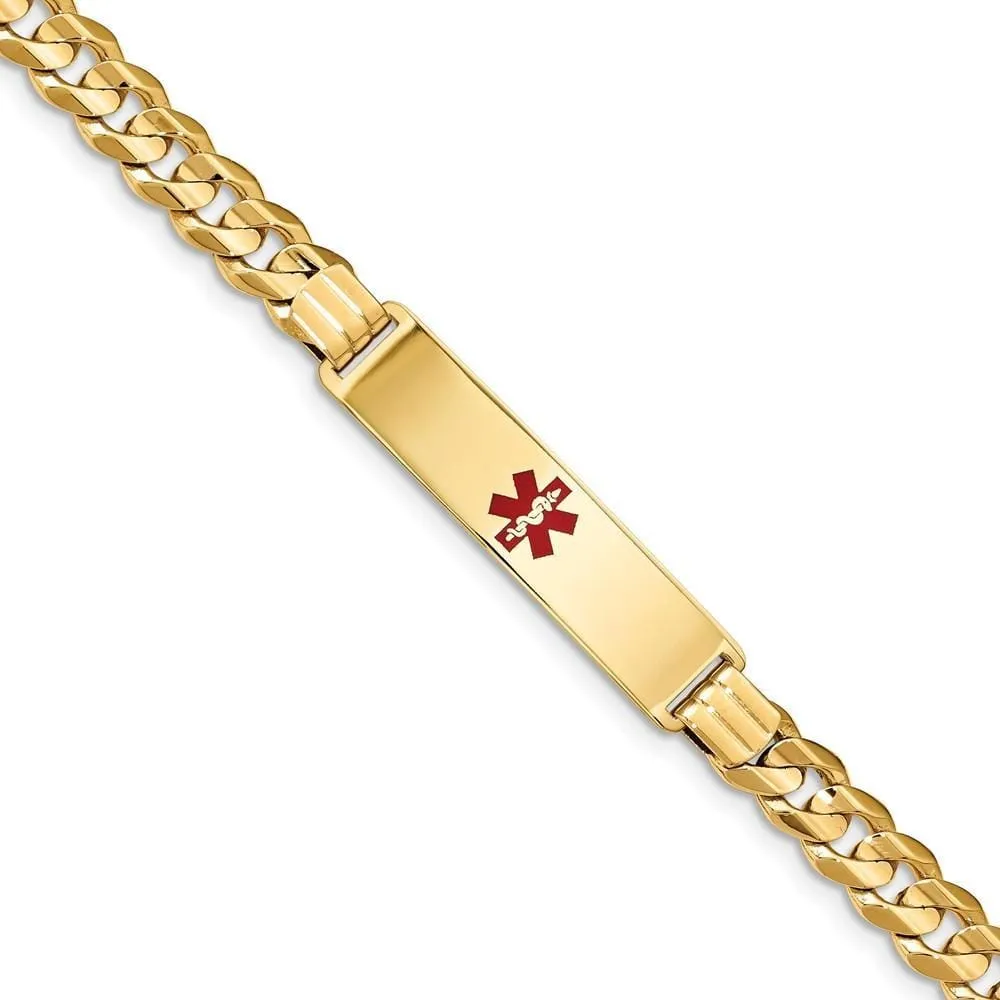 14K Yellow Gold Curb Link Medical ID Bracelet