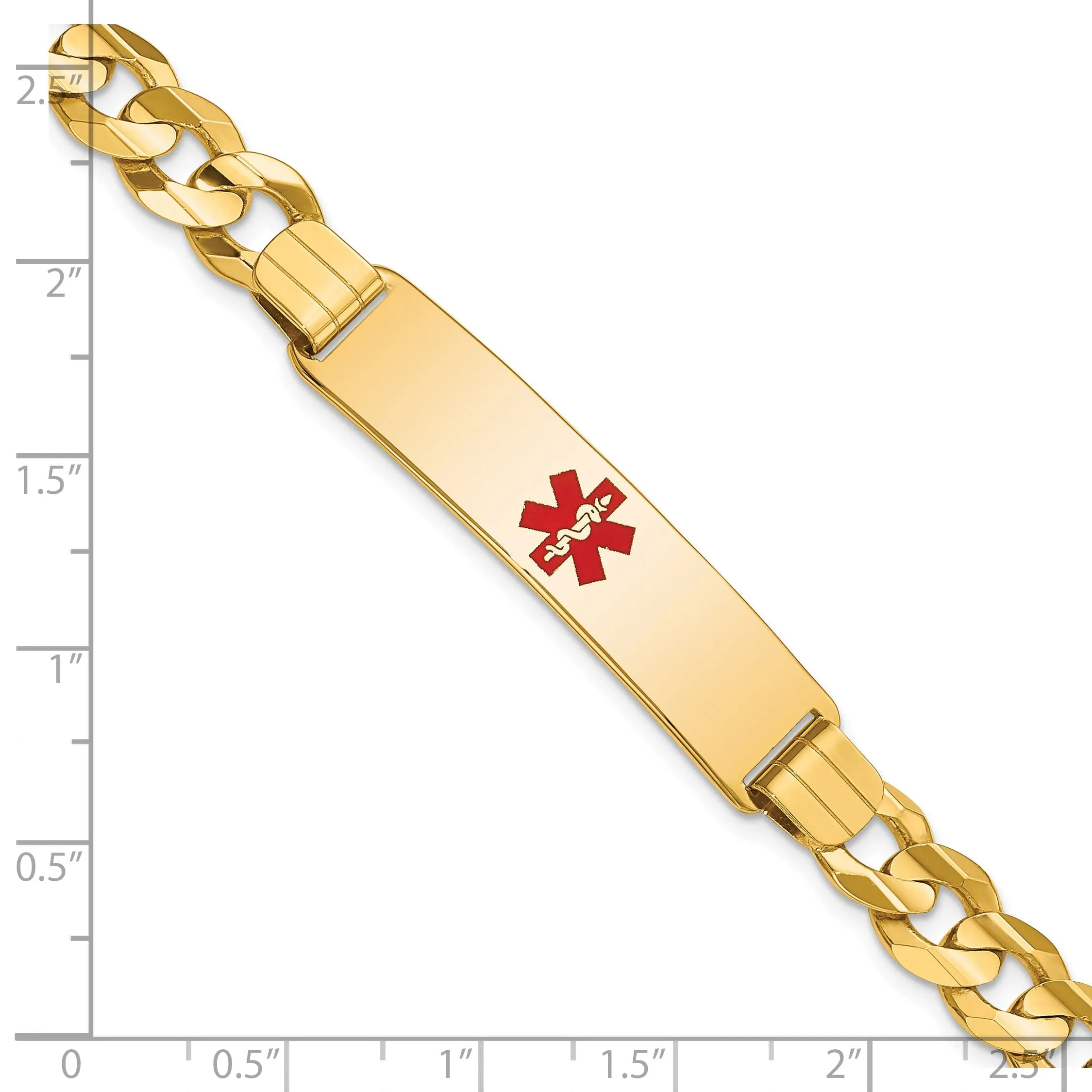 14K Yellow Gold Curb Link Medical ID Bracelet