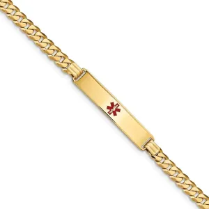 14K Yellow Gold Curb Link Medical ID Bracelet