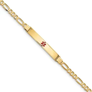 14K Yellow Gold Figaro Link Medical ID Bracelet