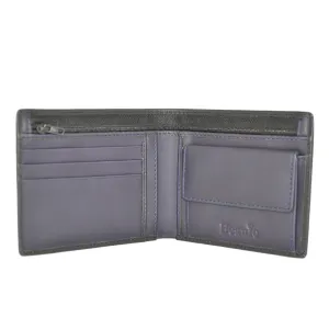 3-Card Zip Pocket Coin Wallet - Black/Purple