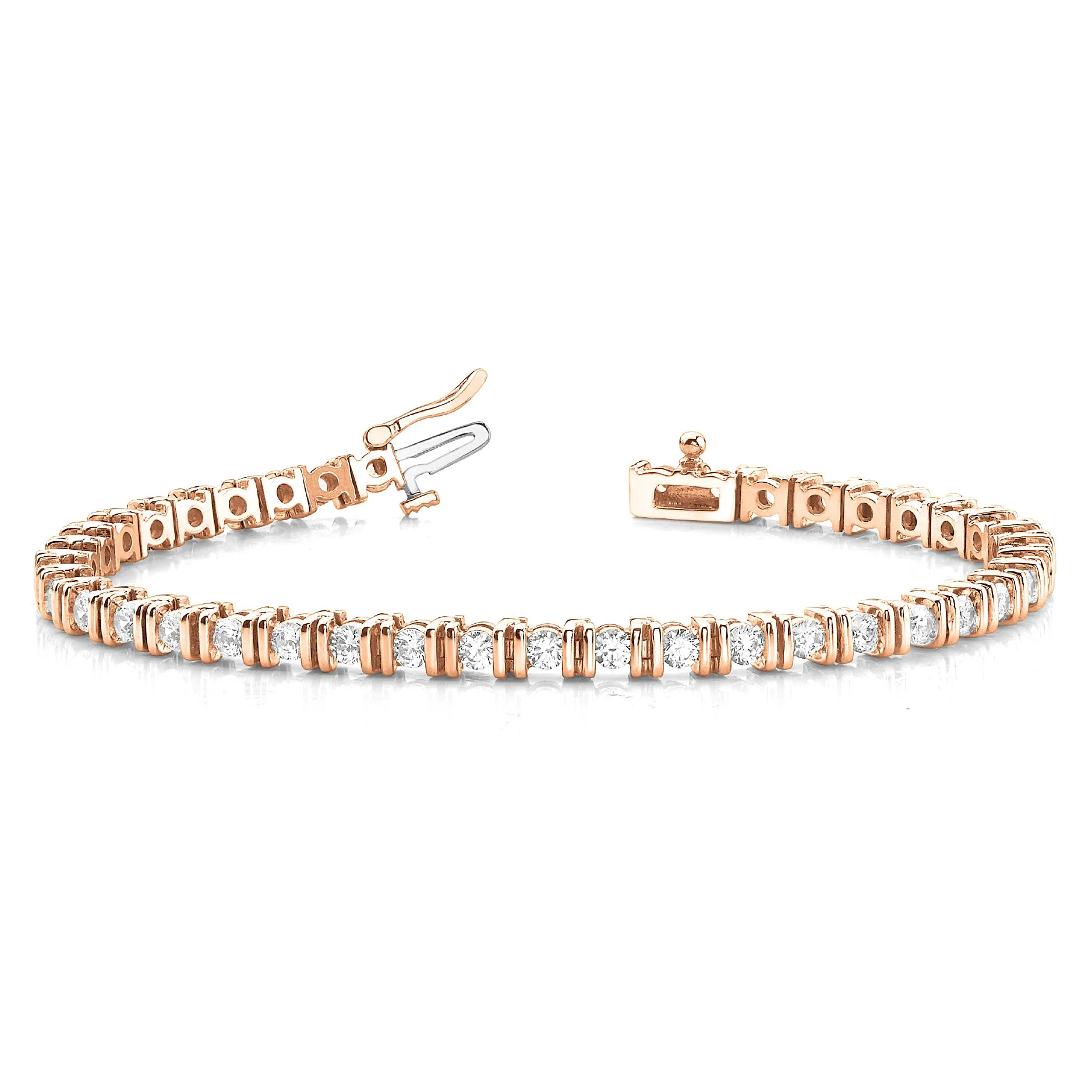 3.00 ctw Round Diamond Bar Set Tennis Bracelet