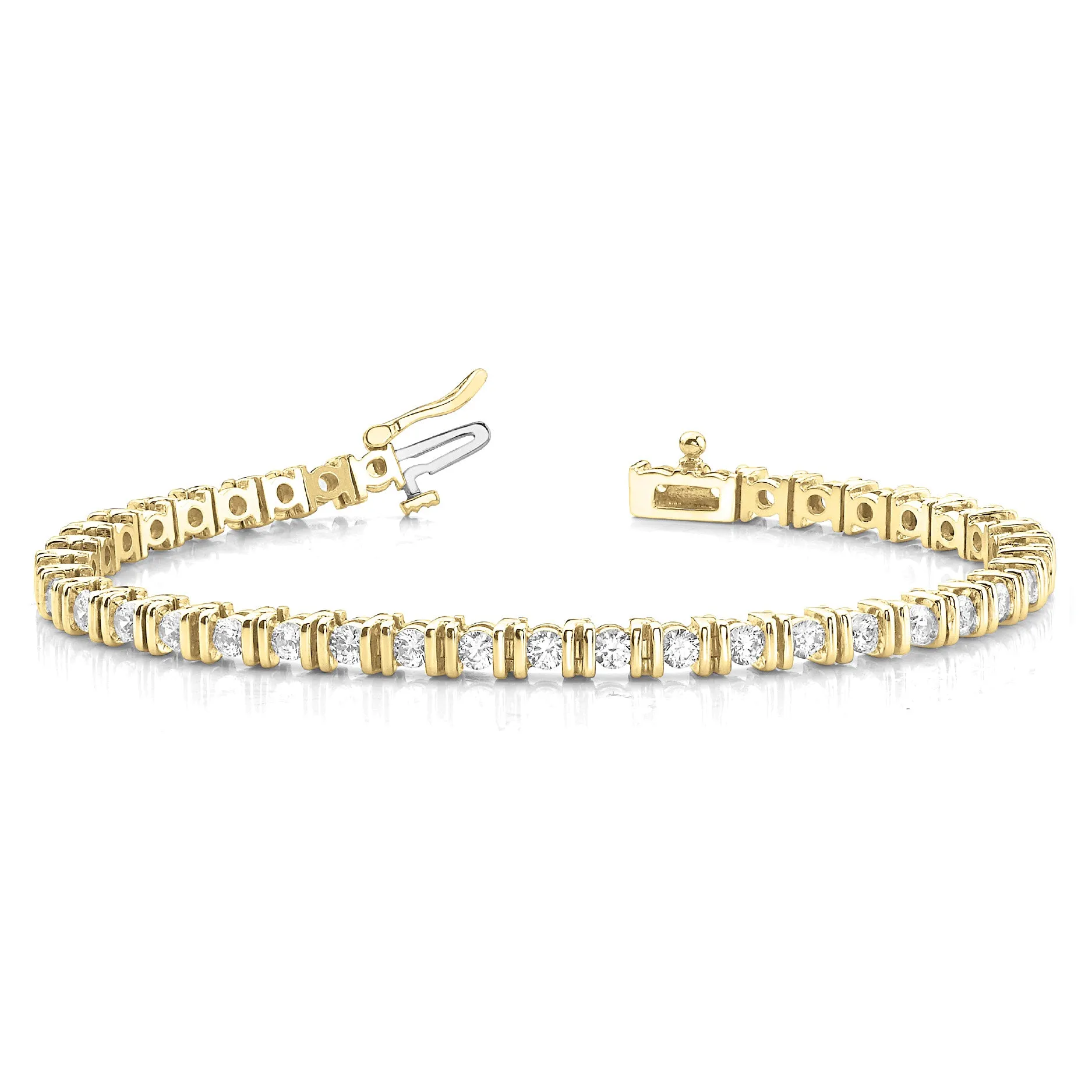 3.00 ctw Round Diamond Bar Set Tennis Bracelet