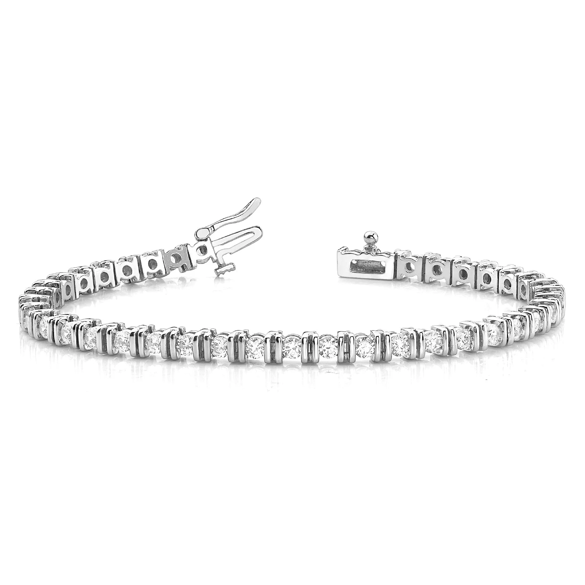 3.00 ctw Round Diamond Bar Set Tennis Bracelet