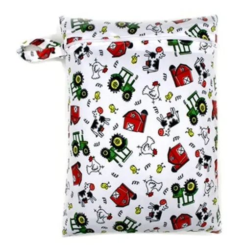 30*40cm PUL printed single pocket diaper bag, waterproof wet bag, baby