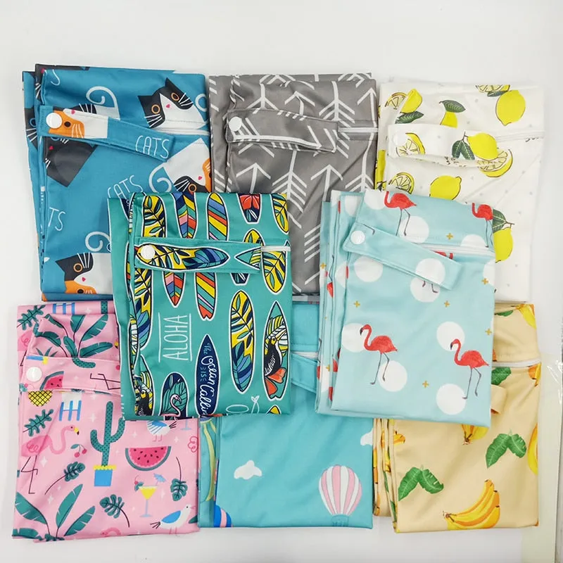 30*40cm PUL printed single pocket diaper bag, waterproof wet bag, baby