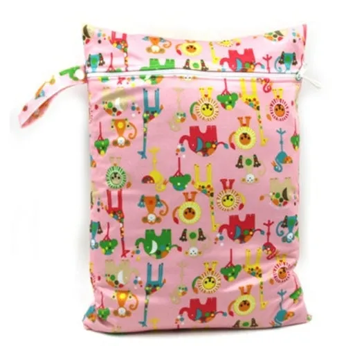 30*40cm PUL printed single pocket diaper bag, waterproof wet bag, baby