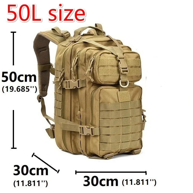 30L/50L 1000D Nylon Waterproof Backpack Outdoor Military Rucksacks Tactical Sports Camping Hiking Trekking Fishing Bag