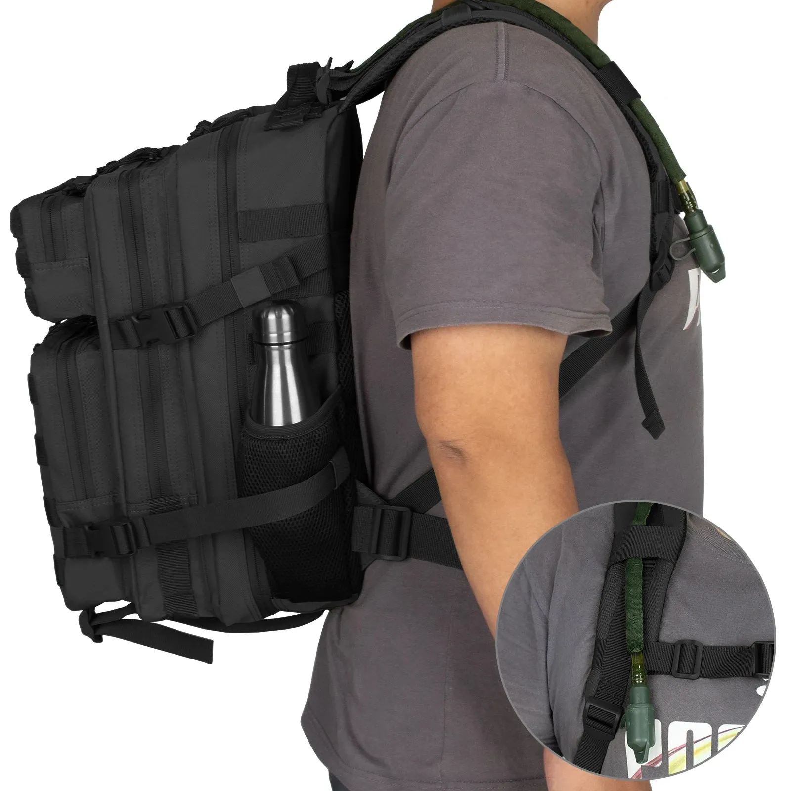 35l Tactical BackPack for Men Highland Assault Big Army Pack 3 Day molle bug out back with Water Cut back outdoor camping hiking