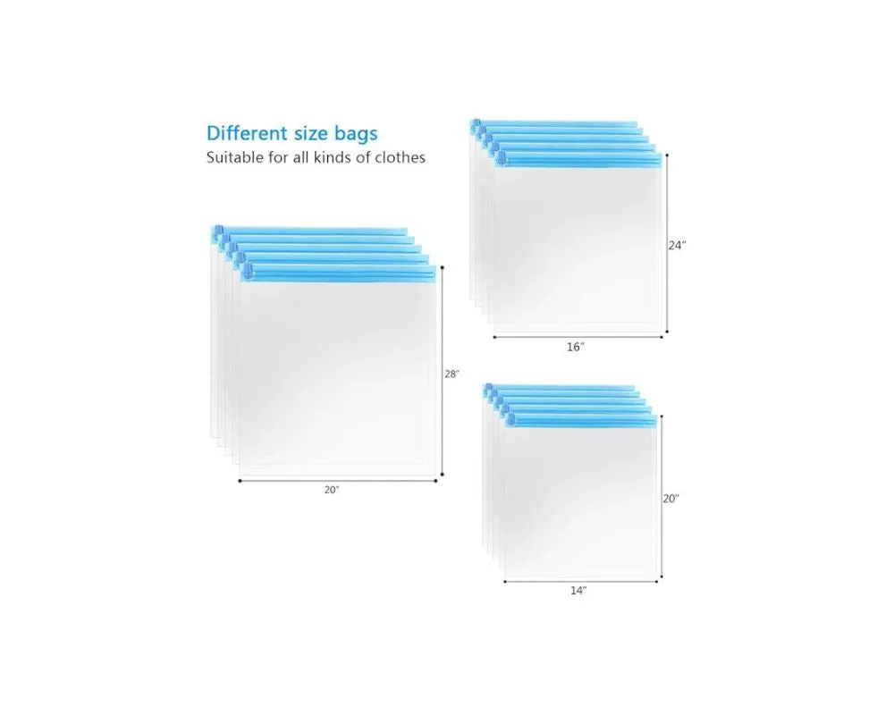 4 PCS Vaccum Bag Plus 1 PC Manual Air: Compact, protect, and organize with ease