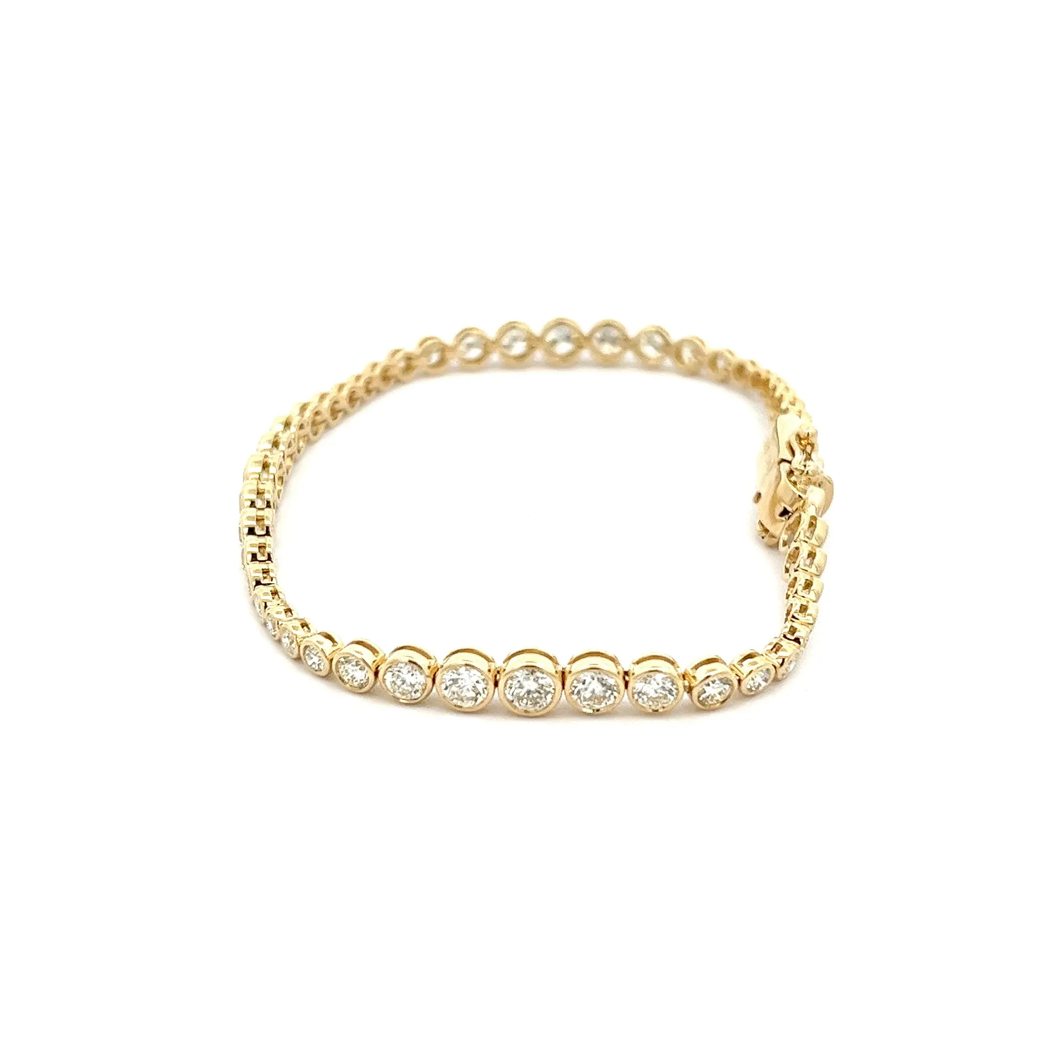 4.50ct 14k Yellow Gold Bezel-Set Diamond Bracelet
