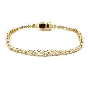 4.50ct 14k Yellow Gold Bezel-Set Diamond Bracelet