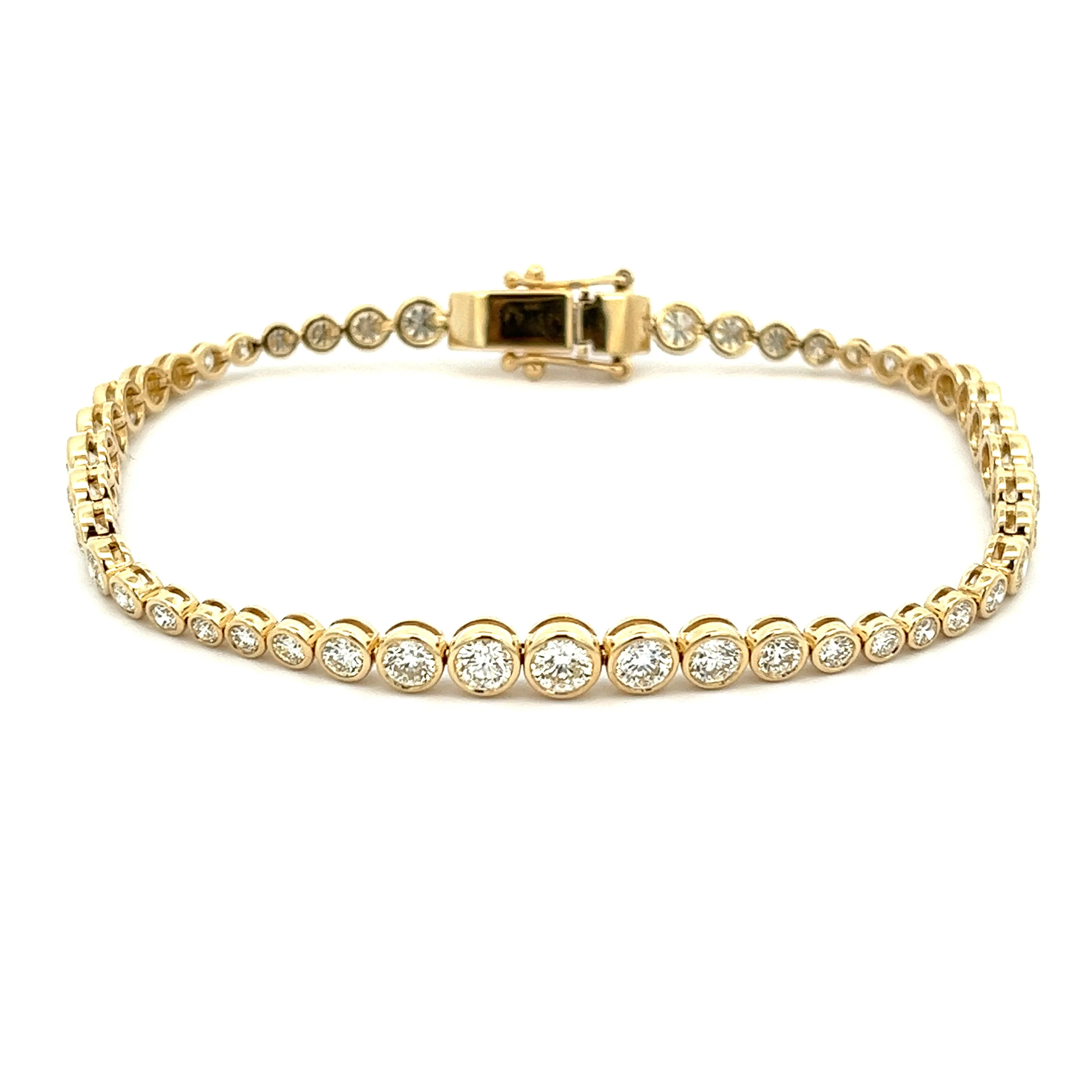 4.50ct 14k Yellow Gold Bezel-Set Diamond Bracelet