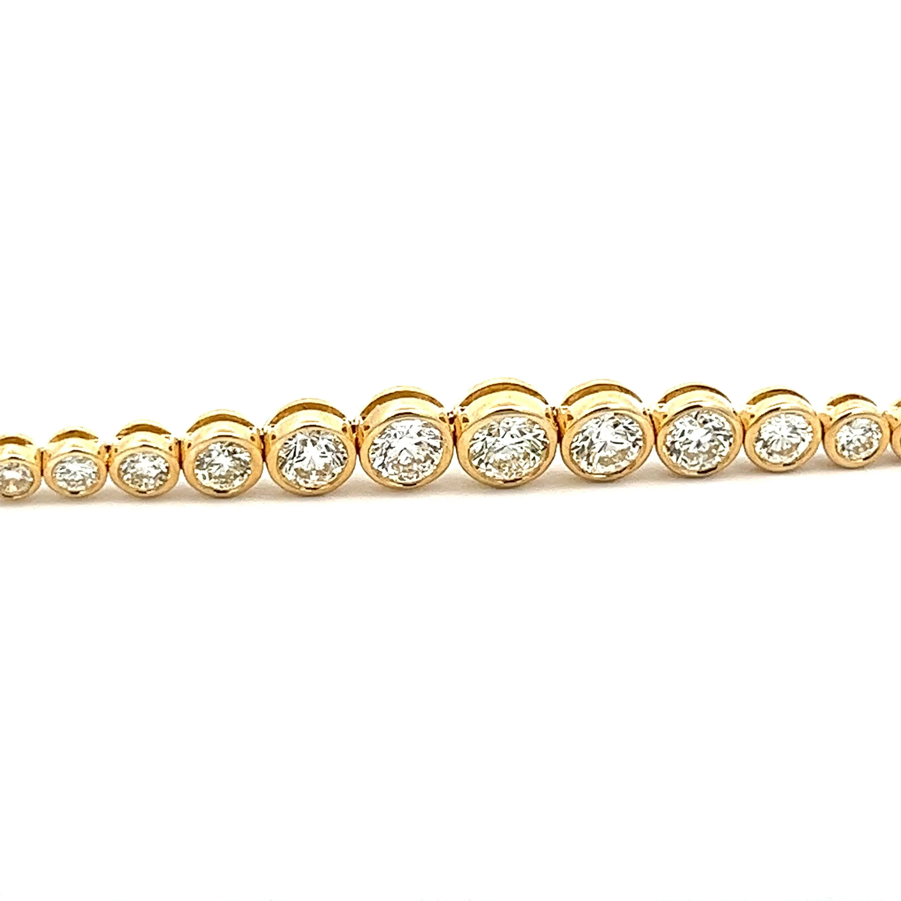 4.50ct 14k Yellow Gold Bezel-Set Diamond Bracelet
