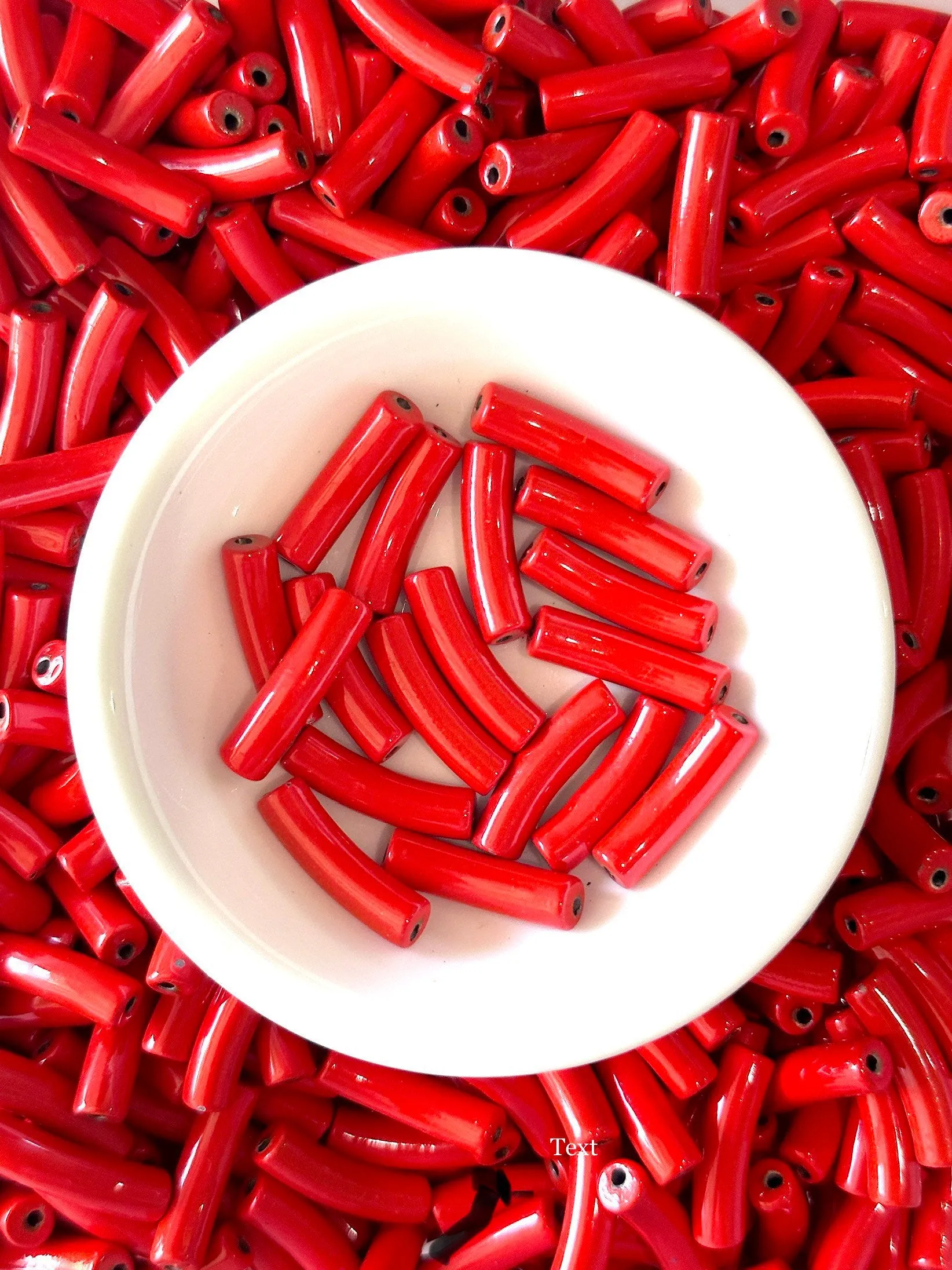 4mm Enamel Curved- Tube Bead Painted Beads, Curved Tube Beads , Bracelet Bangle Acrylic Tube Bead Waterproof
