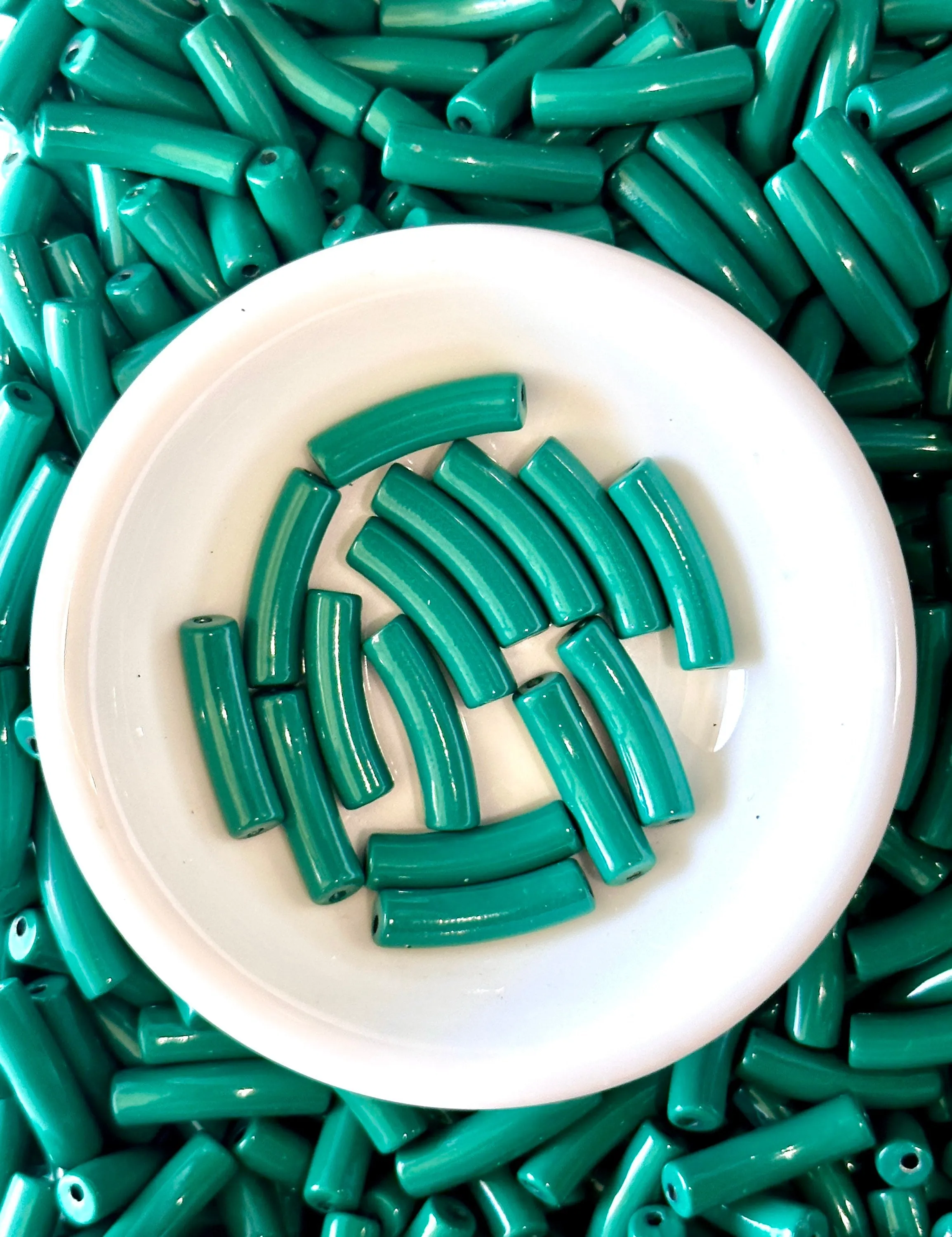 4mm Enamel Curved- Tube Bead Painted Beads, Curved Tube Beads , Bracelet Bangle Acrylic Tube Bead Waterproof