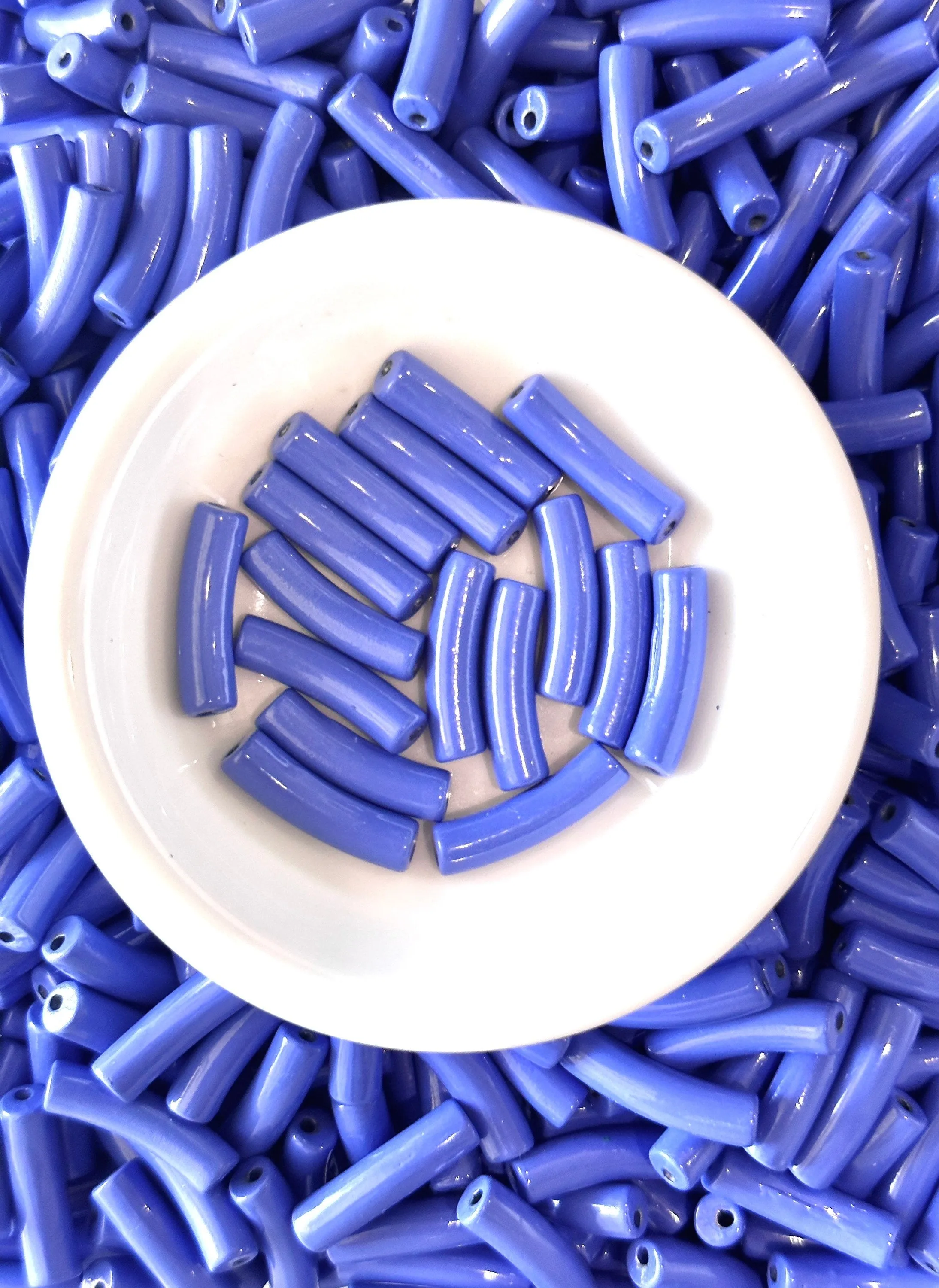 4mm Enamel Curved- Tube Bead Painted Beads, Curved Tube Beads , Bracelet Bangle Acrylic Tube Bead Waterproof