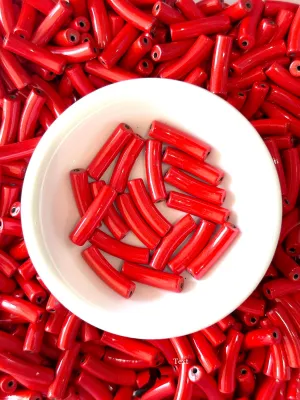 4mm Enamel Curved- Tube Bead Painted Beads, Curved Tube Beads , Bracelet Bangle Acrylic Tube Bead Waterproof
