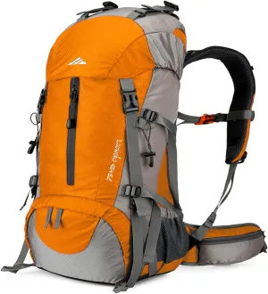 50L waterproof hiking backpack with rain cover and storage