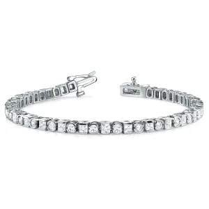 5.20 ct. Princess & Round Diamond Bezel and Channel Set Tennis Bracelet