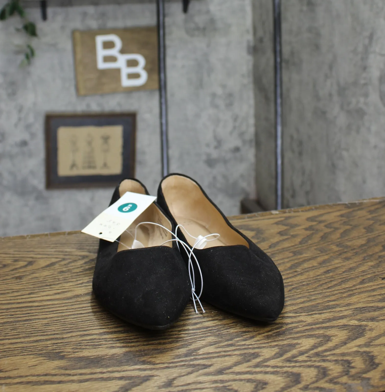 A New Day Corinna Wide Width Ballet Flats with Memory Foam Insole Black 9W