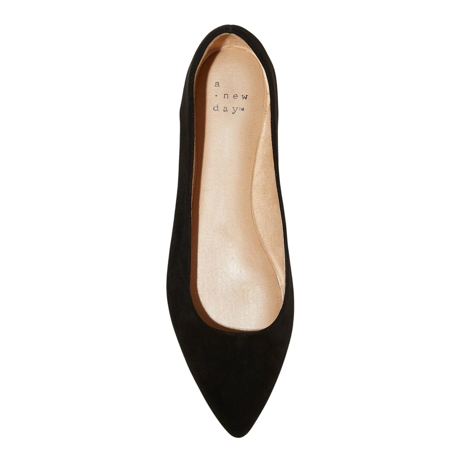A New Day Corinna Wide Width Ballet Flats with Memory Foam Insole Black 9W