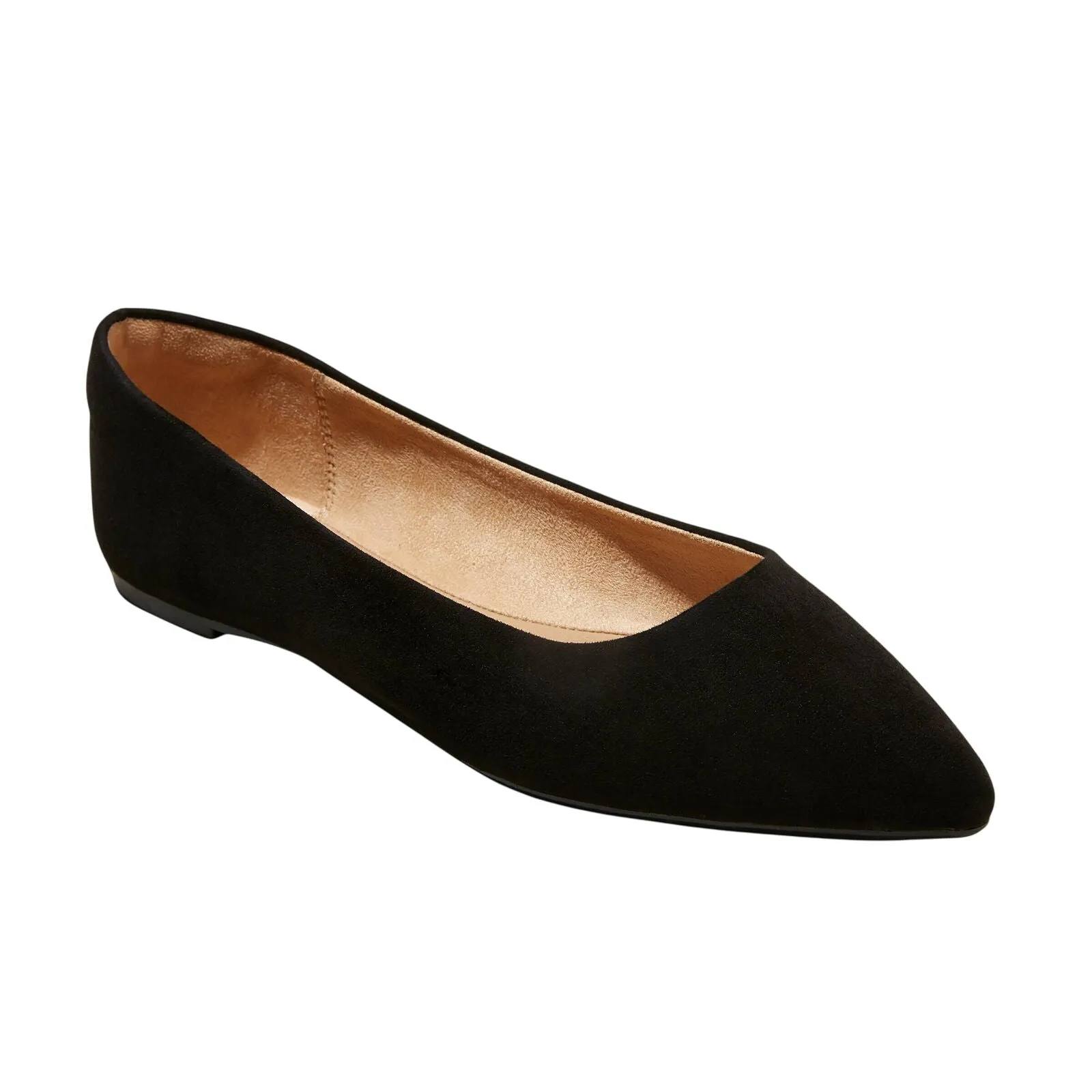 A New Day Corinna Wide Width Ballet Flats with Memory Foam Insole Black 9W