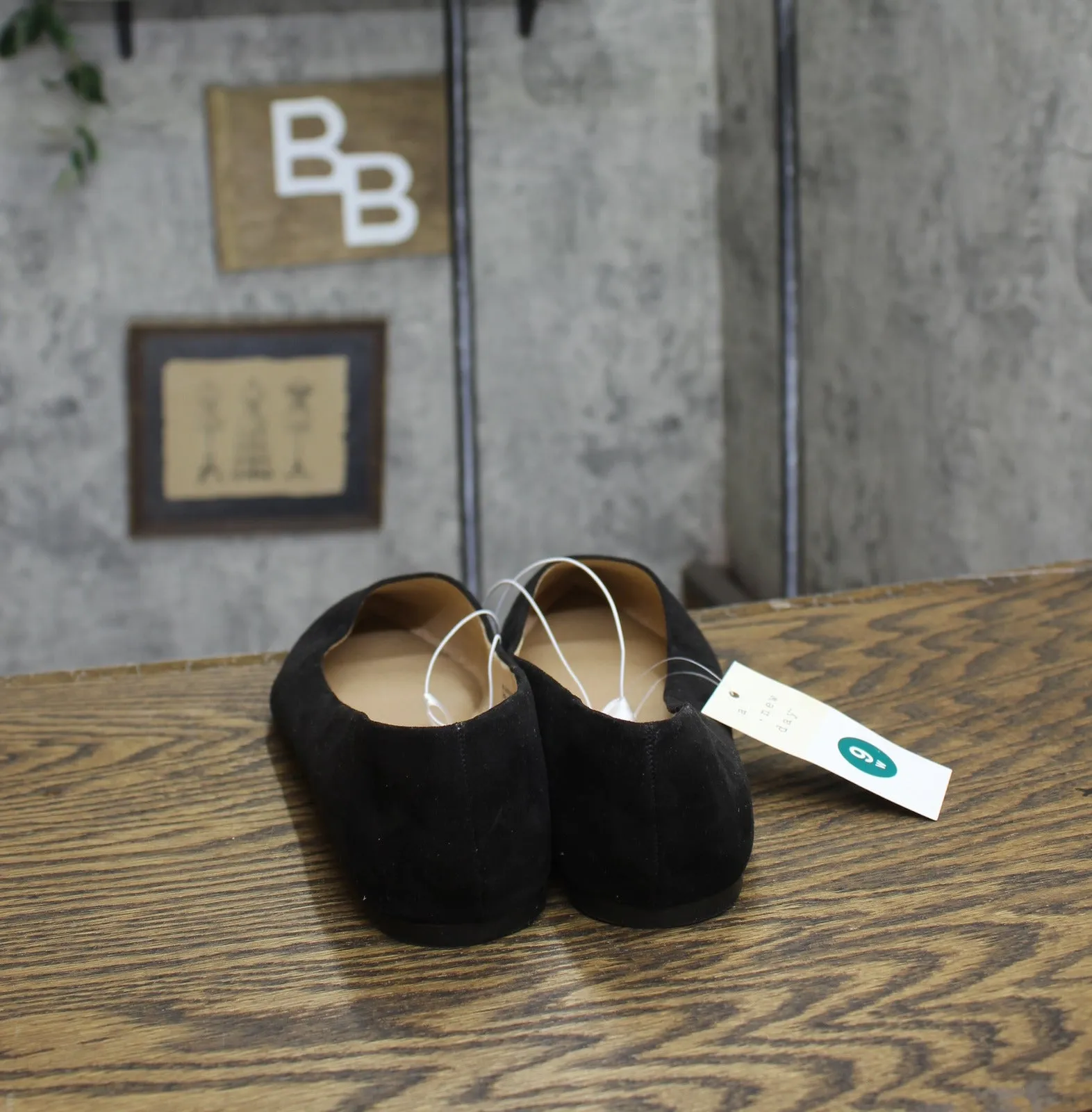 A New Day Corinna Wide Width Ballet Flats with Memory Foam Insole Black 9W