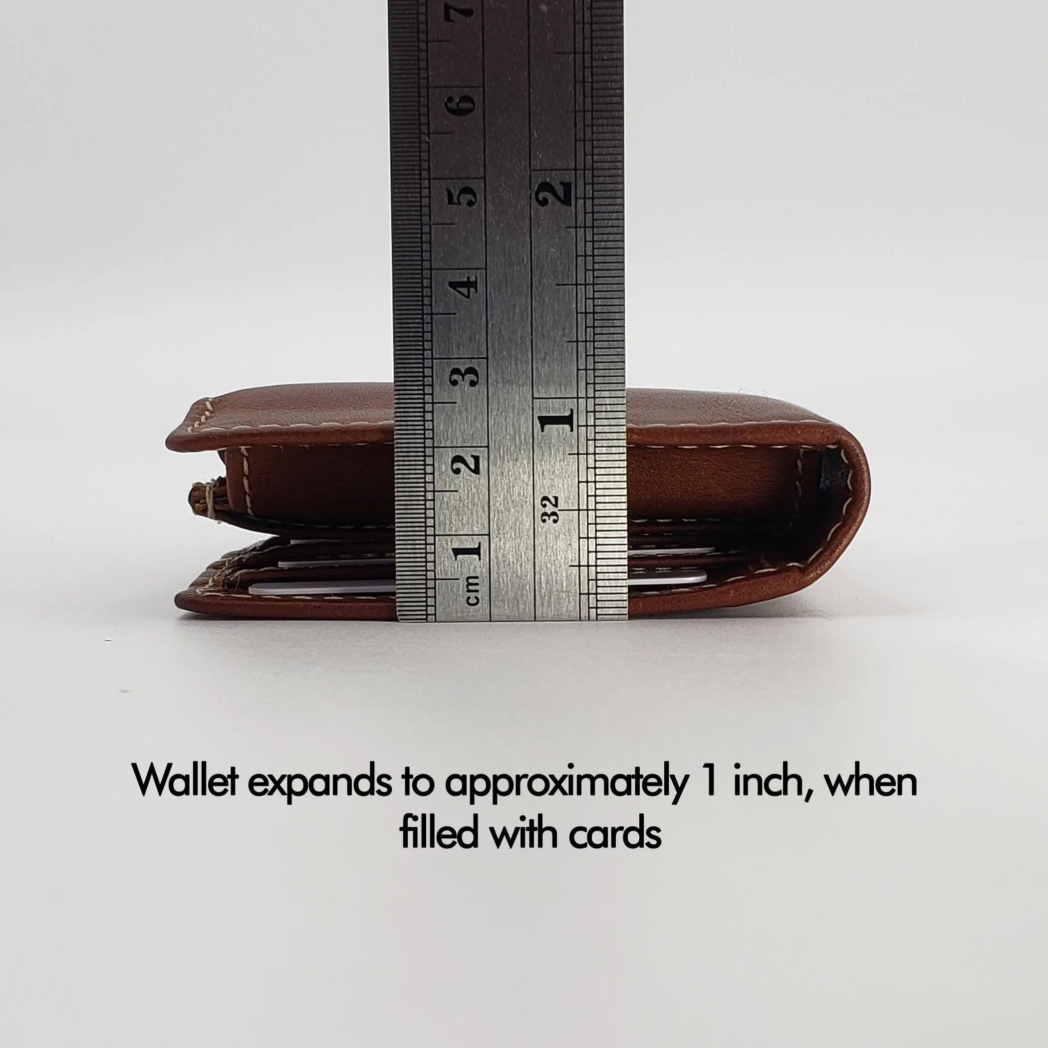 AG Wallets Mens L Shape Distressed Brown Leather Bifold Minimalist Wallet