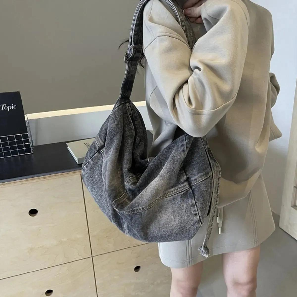 'Alaia' Denim Tote Bag