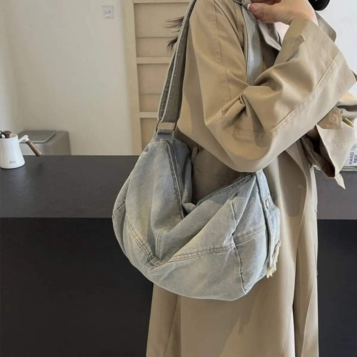 'Alaia' Denim Tote Bag