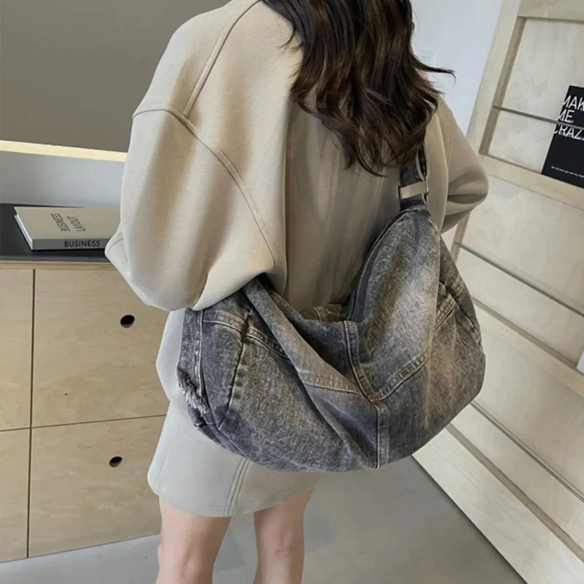 'Alaia' Denim Tote Bag