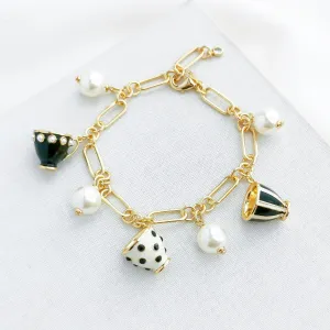 Alice In Wonderland Teacup Tea Time Charm Bracelet