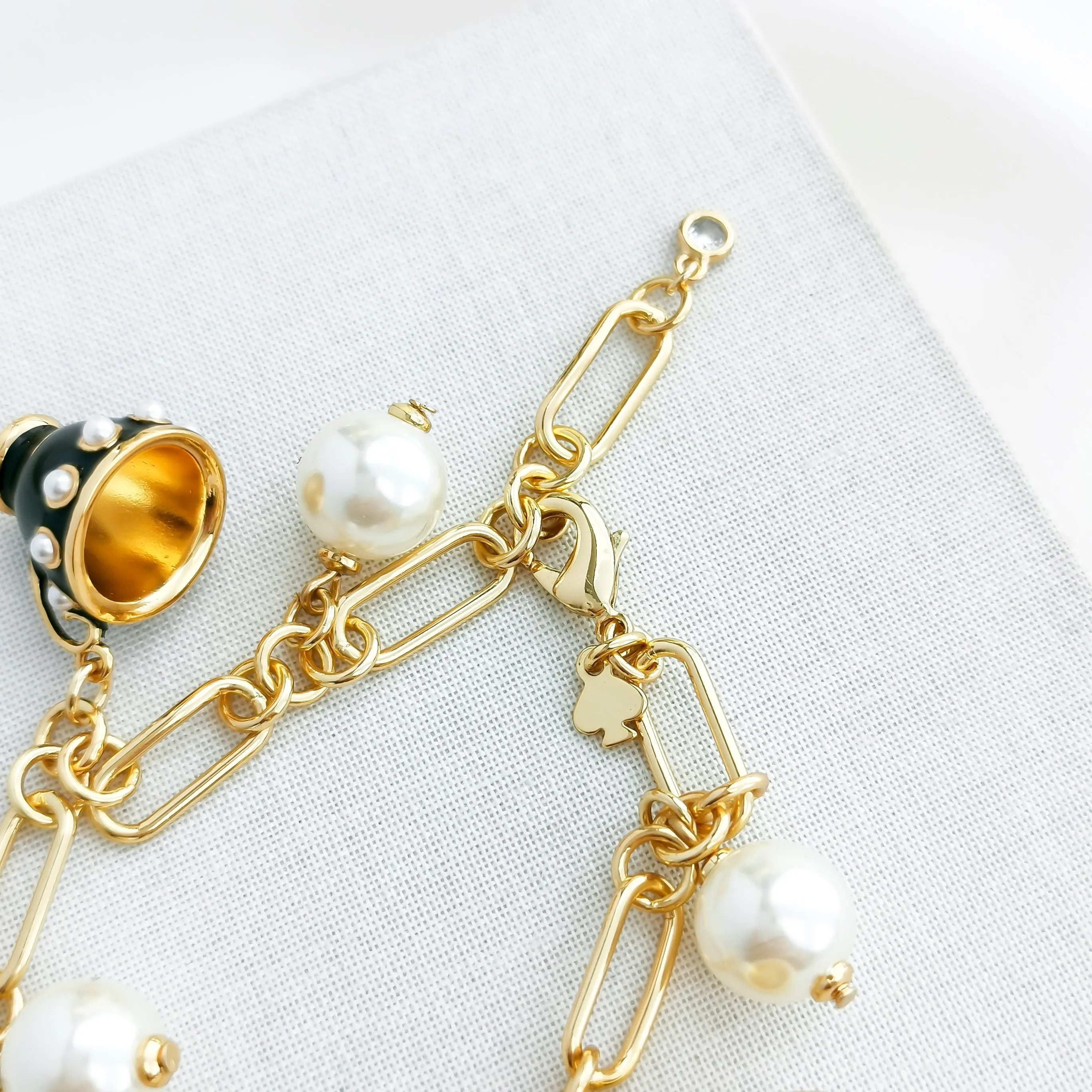 Alice In Wonderland Teacup Tea Time Charm Bracelet
