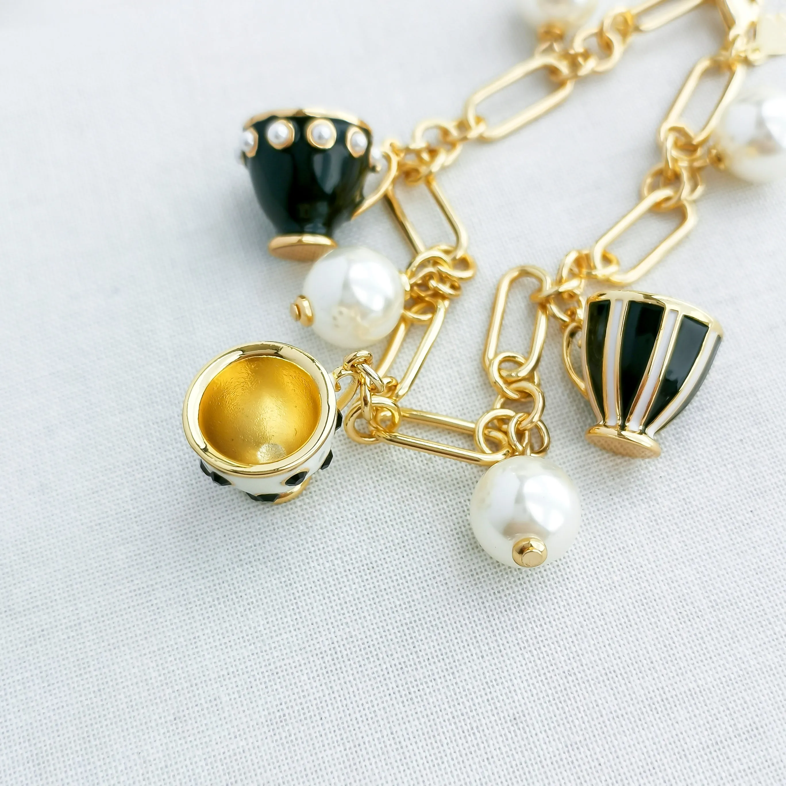 Alice In Wonderland Teacup Tea Time Charm Bracelet