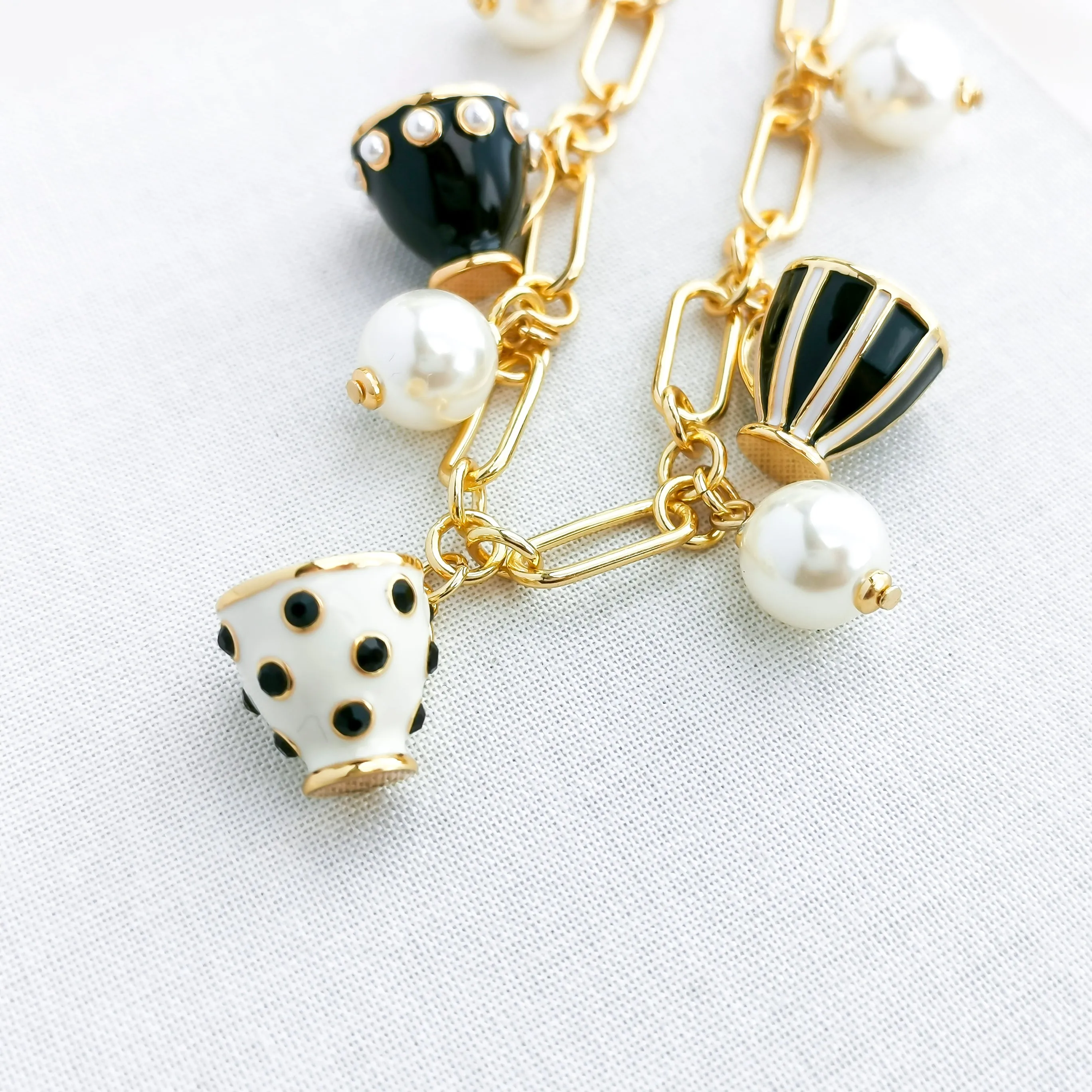 Alice In Wonderland Teacup Tea Time Charm Bracelet