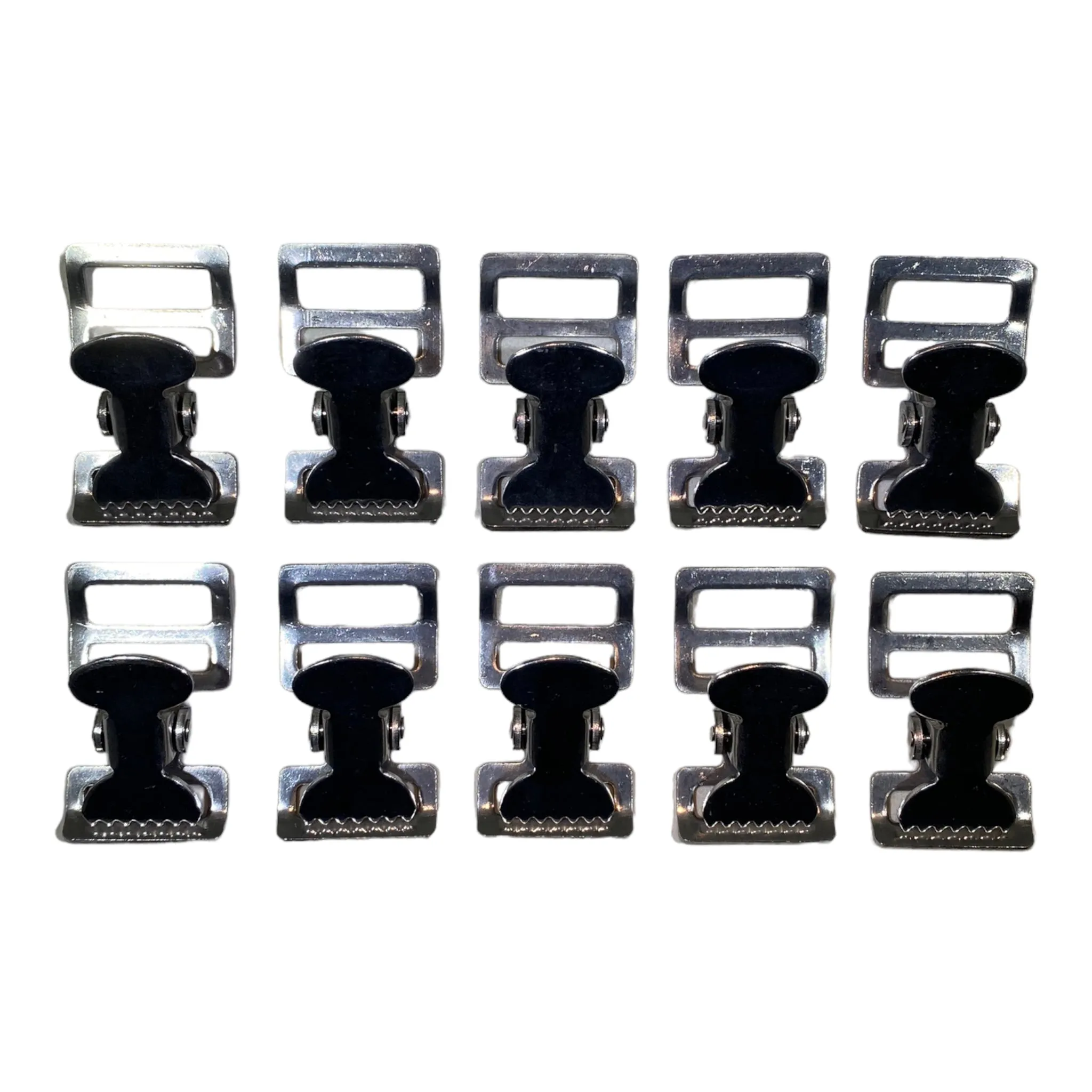 Alligator Buckle Tourniquet Buckle 1" Nickle Plated Clamp | 10 PACK