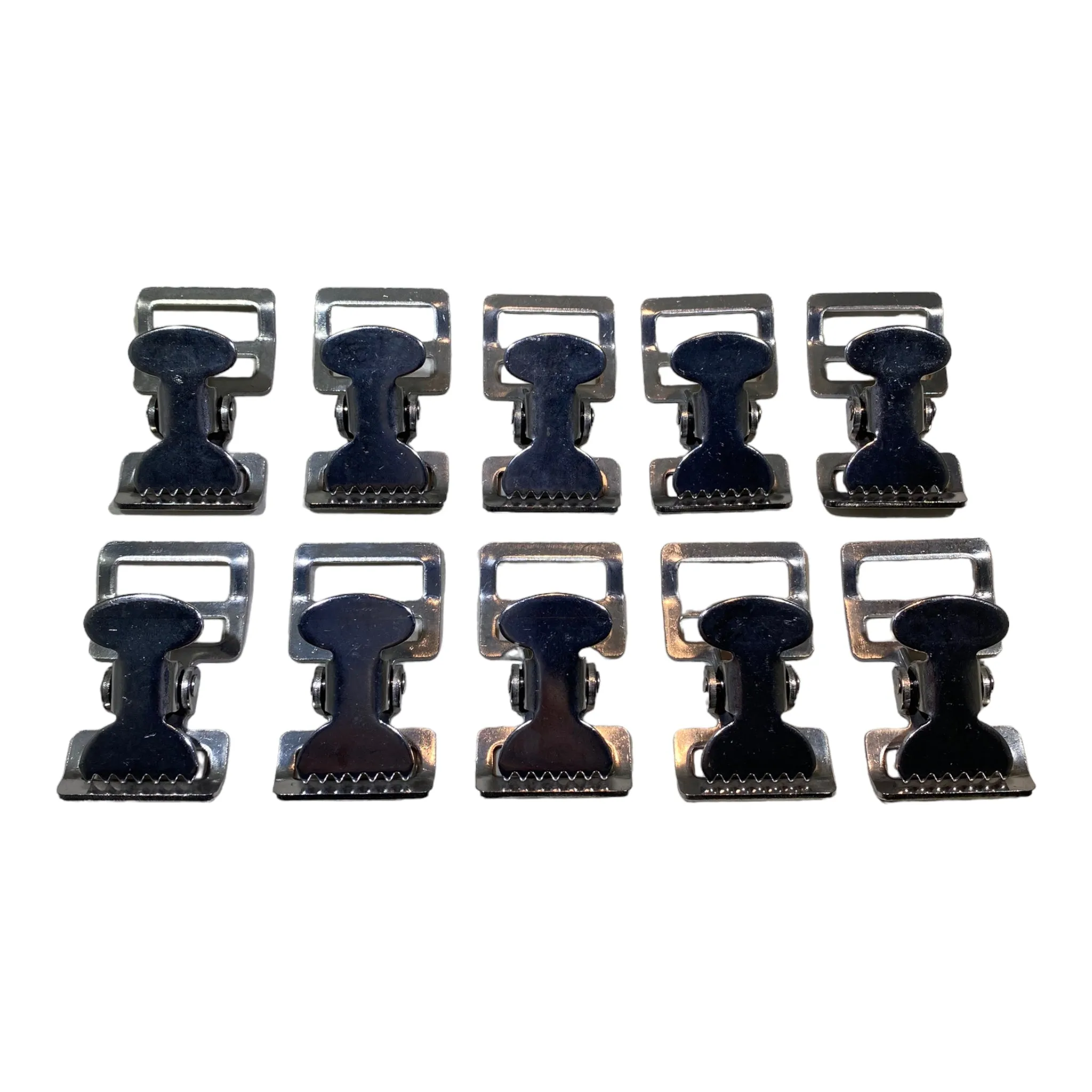 Alligator Buckle Tourniquet Buckle 1" Nickle Plated Clamp | 10 PACK
