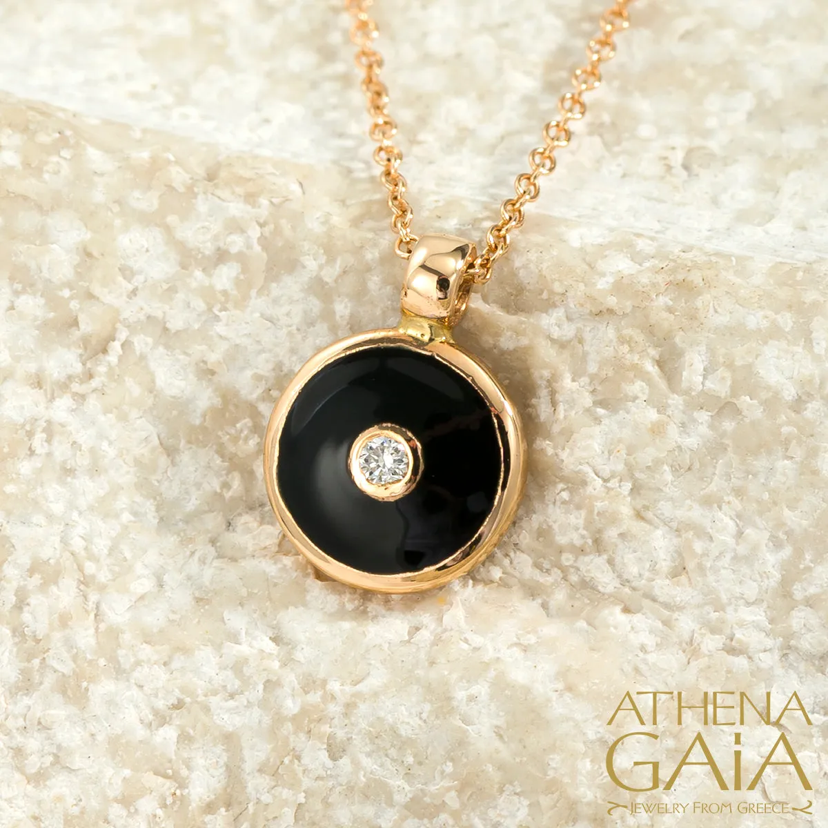 Al'Oro 18k Mati Evil Eye Pendant with Necklace