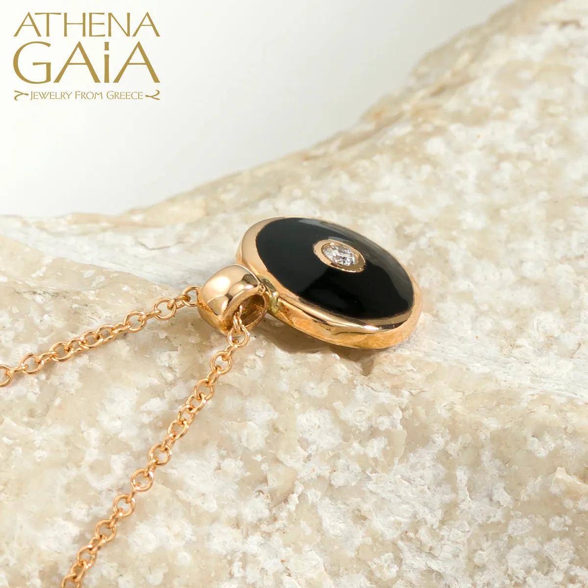 Al'Oro 18k Mati Evil Eye Pendant with Necklace