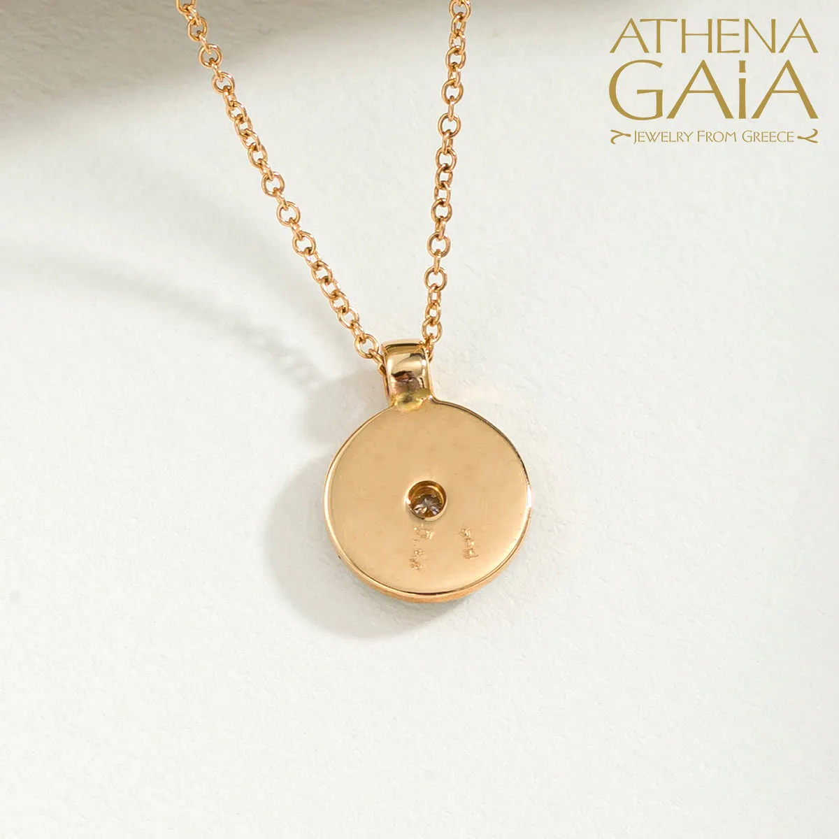 Al'Oro 18k Mati Evil Eye Pendant with Necklace